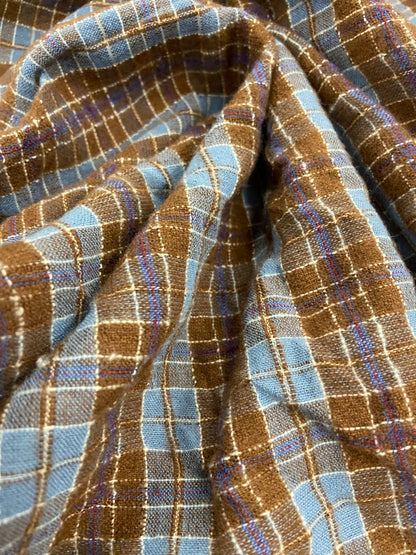 Jonny 008 seersucker flanel brown-bleu check