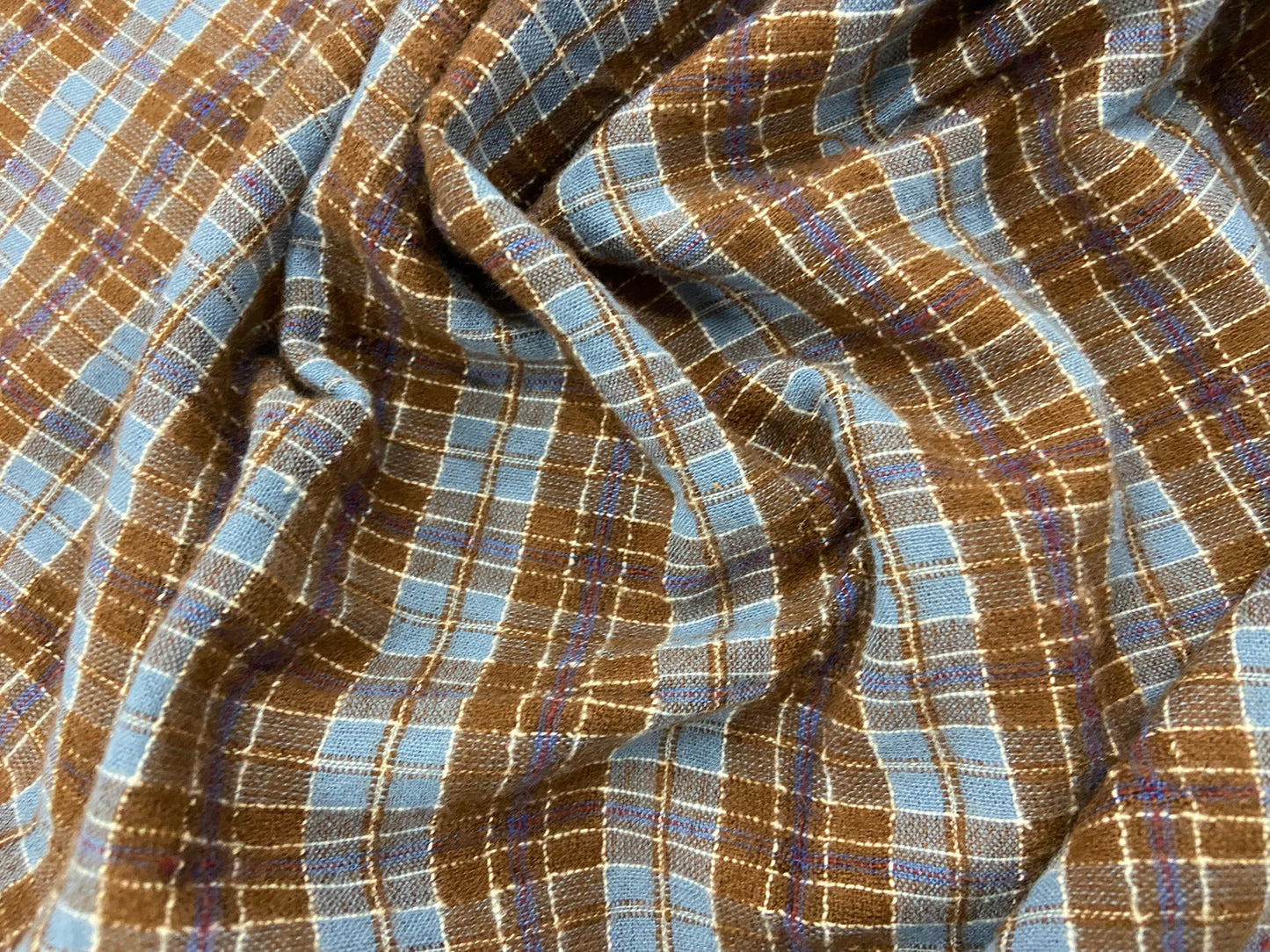 Jonny 008 seersucker flanel brown-bleu check