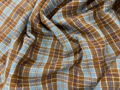 Jonny 008 seersucker flanel brown-bleu check