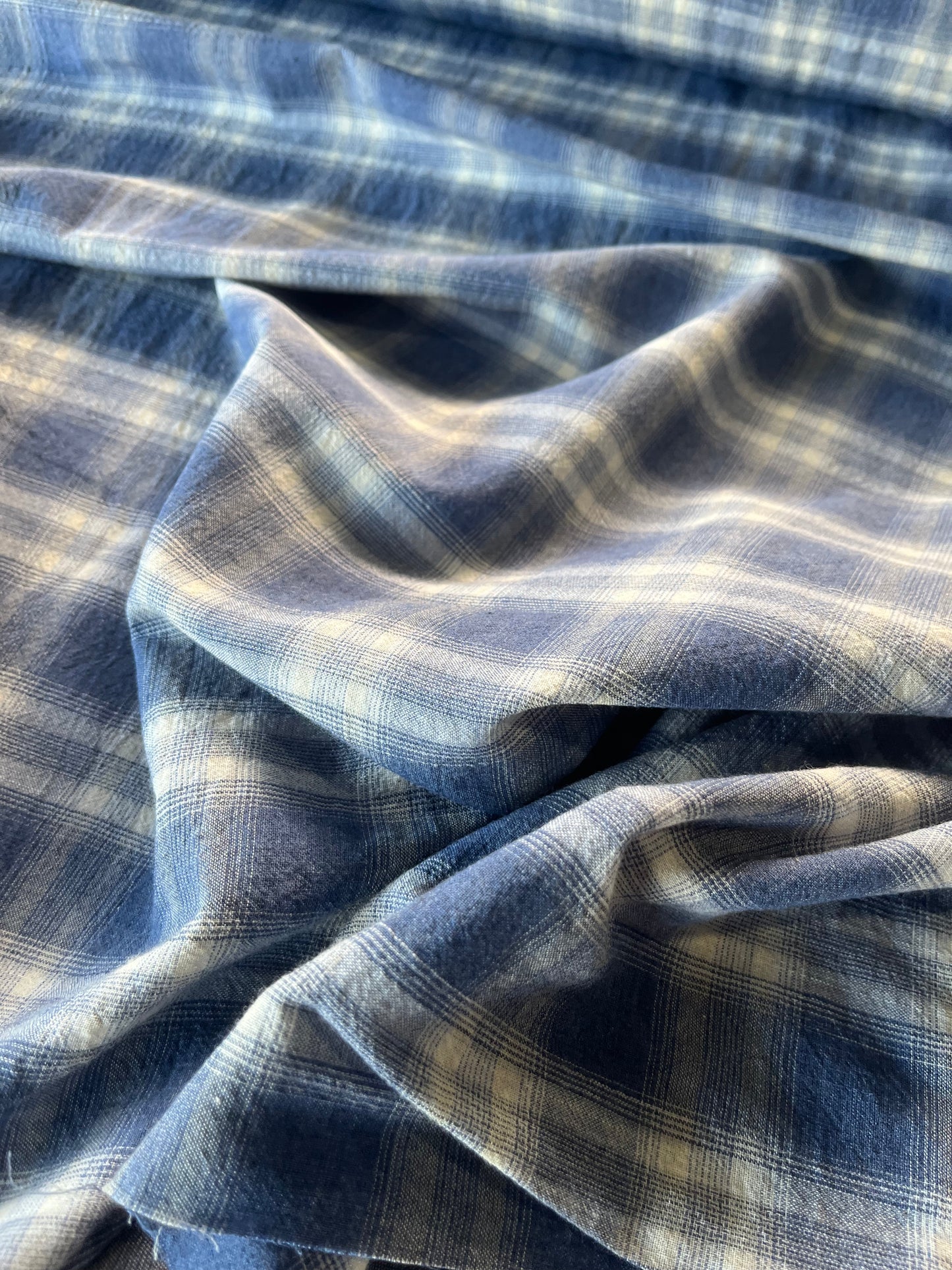 GAUTIER 029 colourwoven cotton voile check indigo