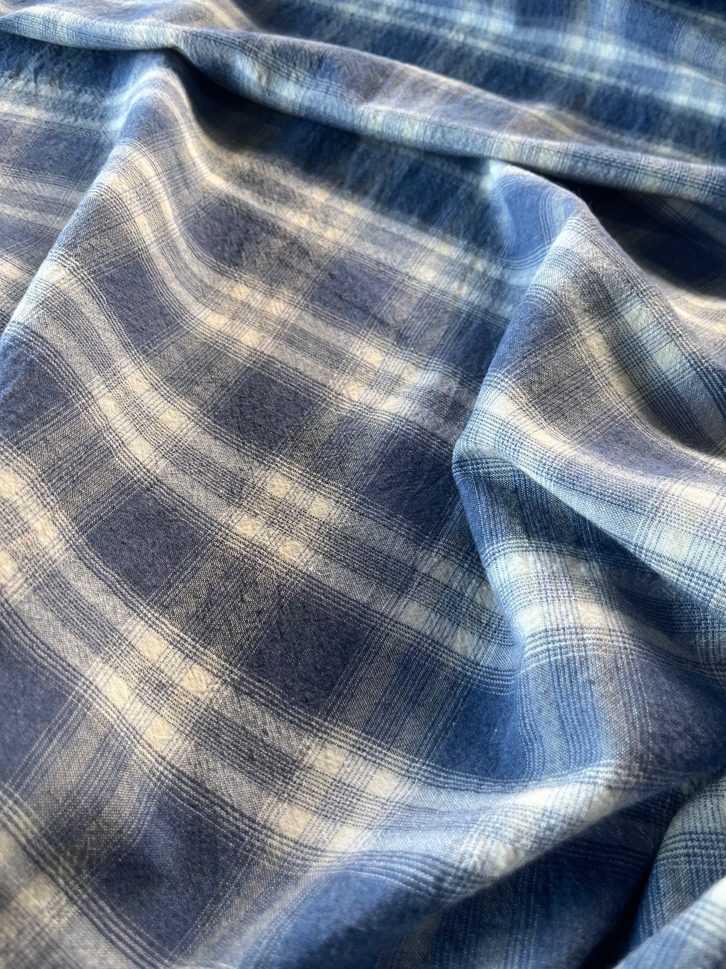 GAUTIER 029 colourwoven cotton voile check indigo