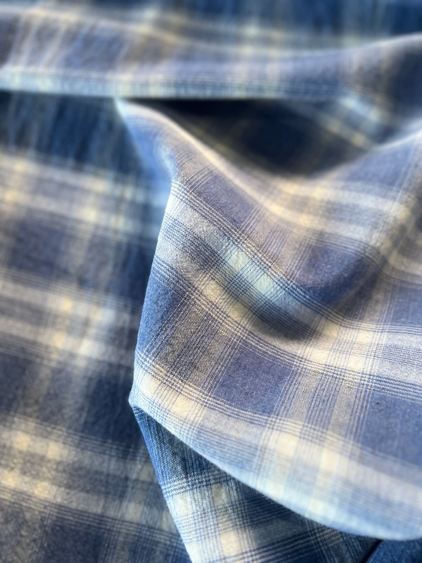 GAUTIER 029 colourwoven cotton voile check indigo