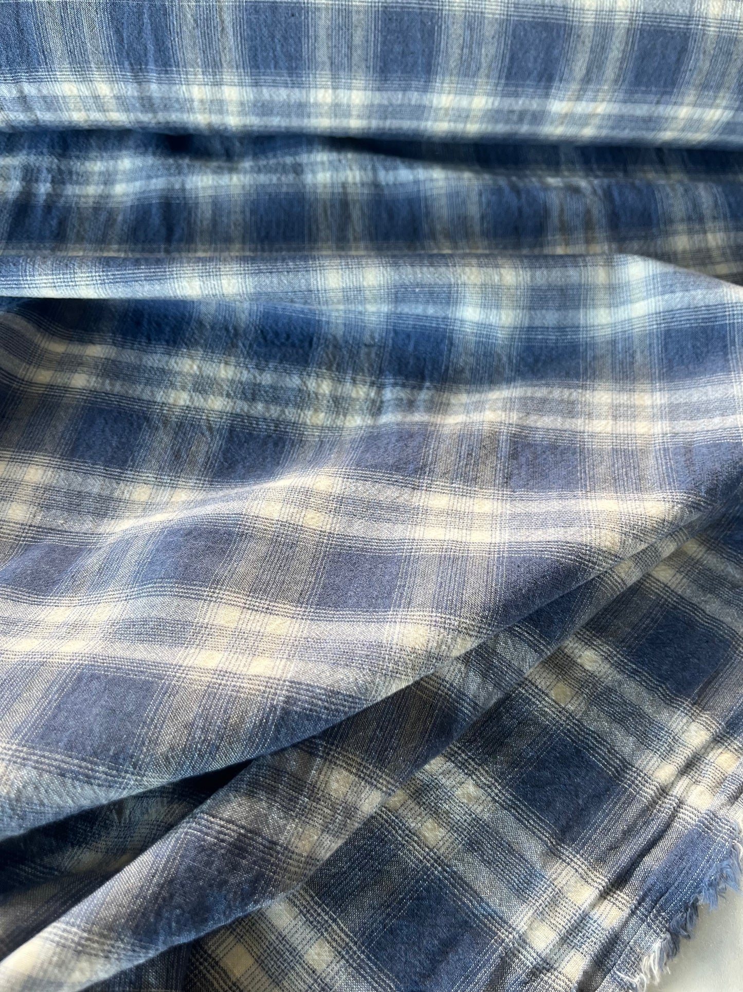 GAUTIER 029 colourwoven cotton voile check indigo