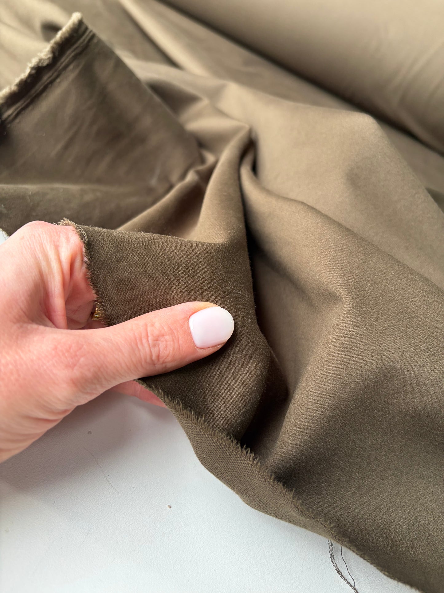 JOEL001 brown cotton stretch peach finish