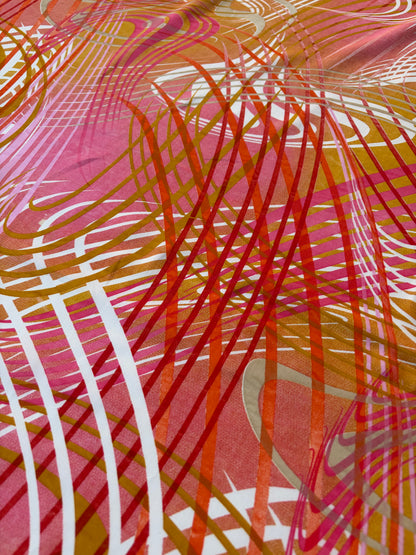 HOMER 026 viscose print curly lines