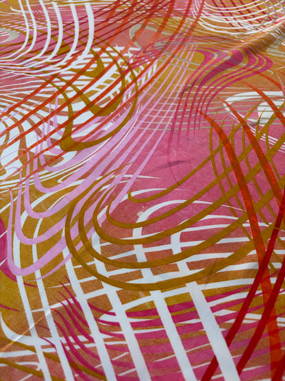 HOMER 026 viscose print curly lines