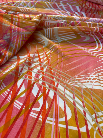 HOMER 026 viscose print curly lines