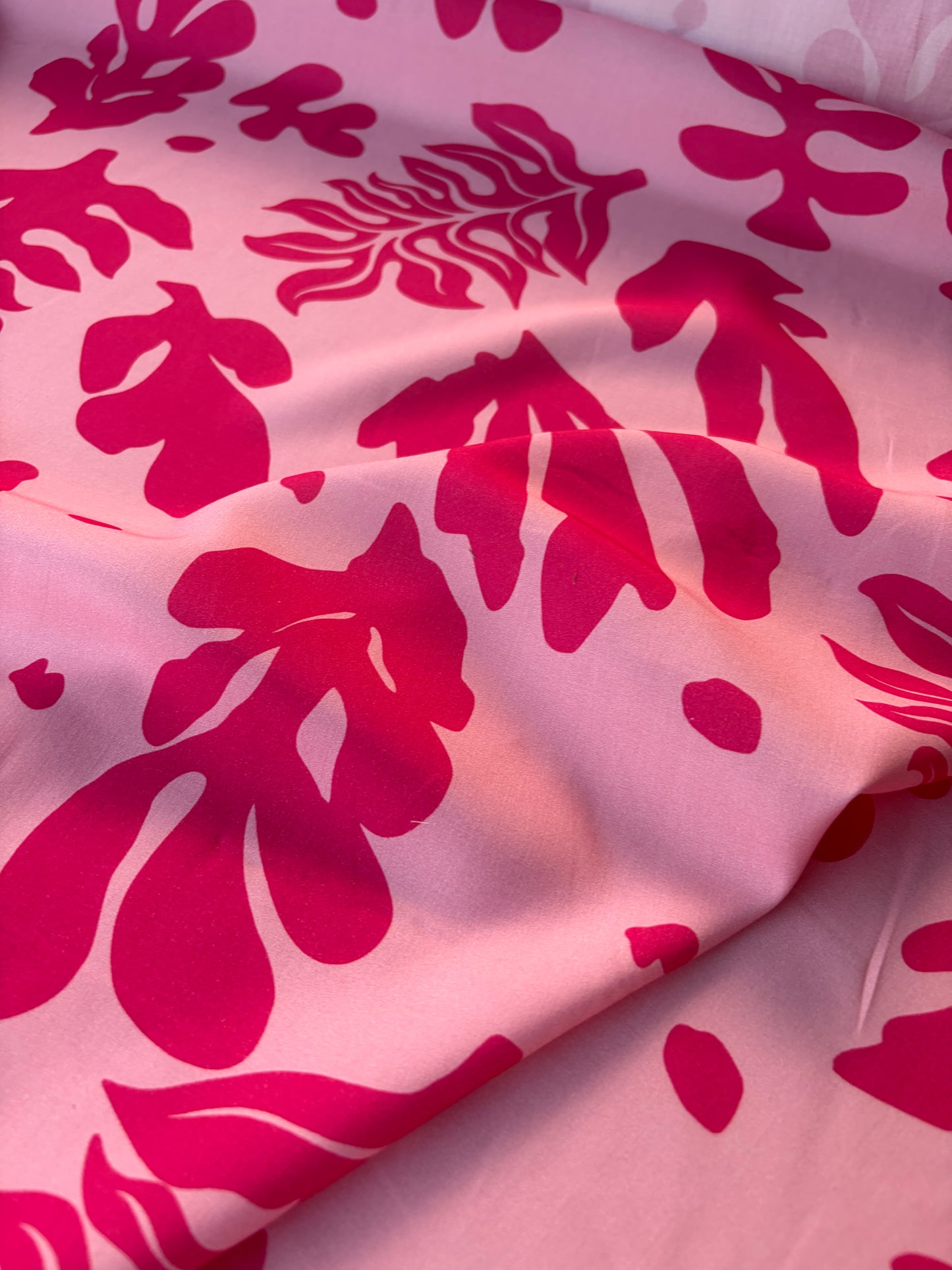 HOMER 030 viscose print double pink flowers