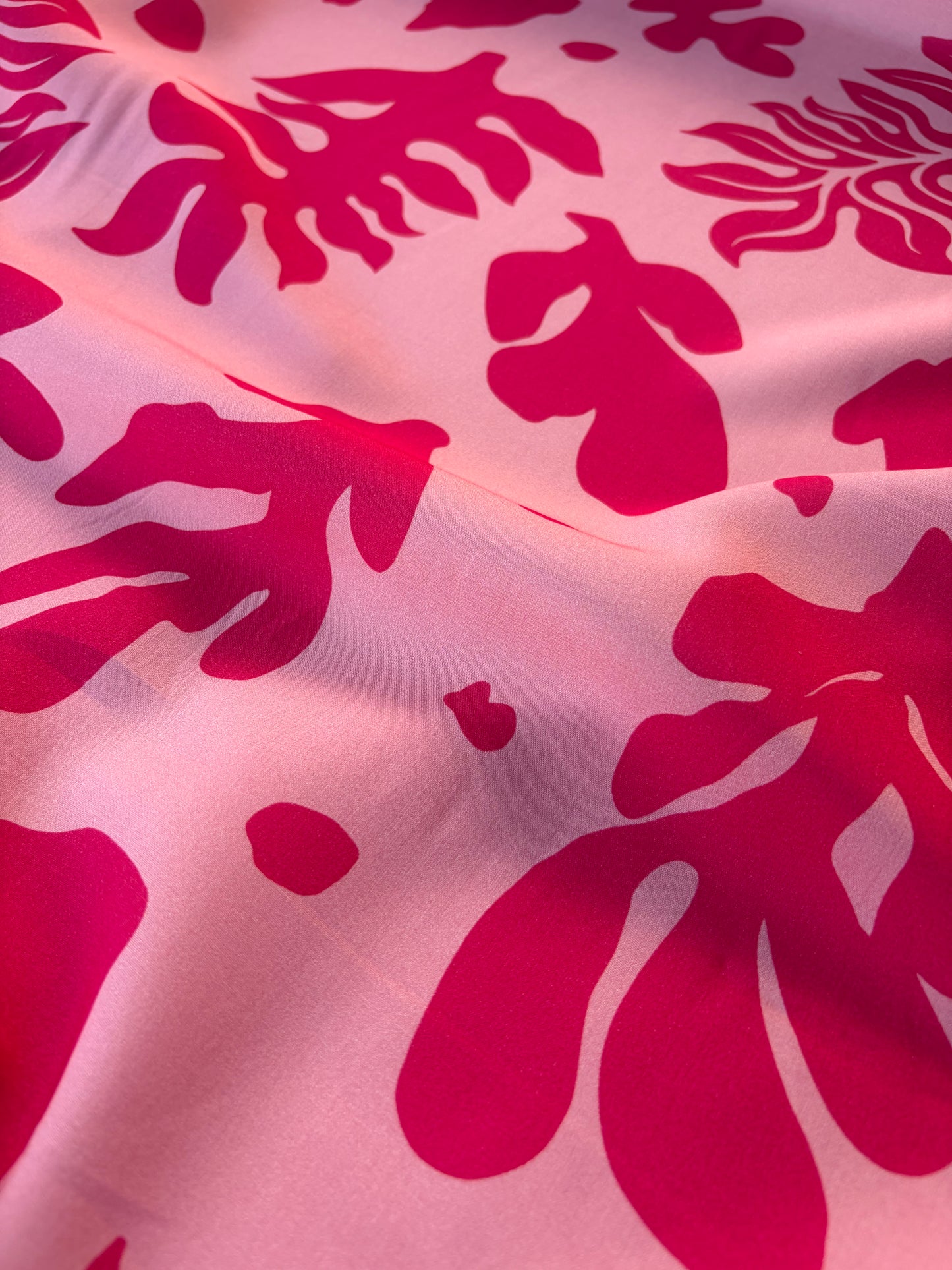 HOMER 030 viscose print double pink flowers