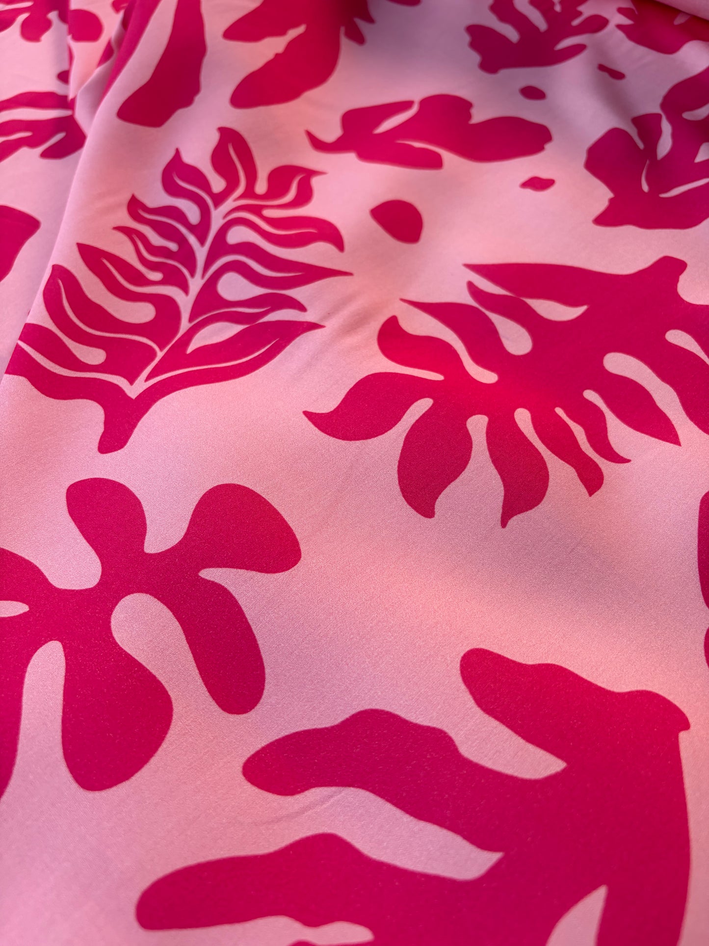 HOMER 030 viscose print double pink flowers