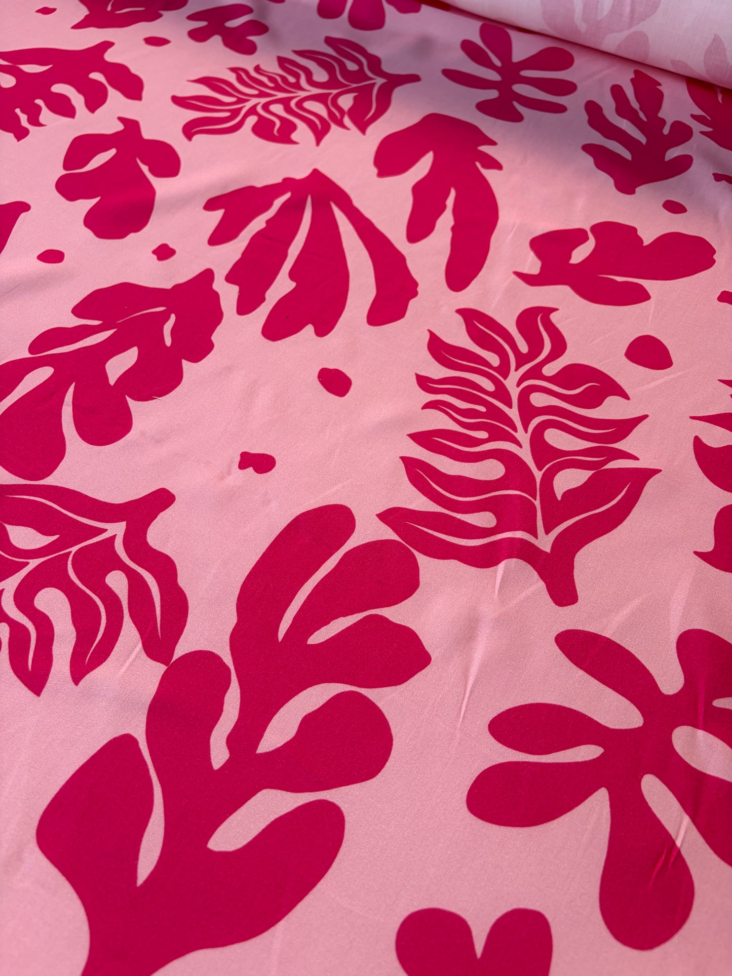 HOMER 030 viscose print double pink flowers