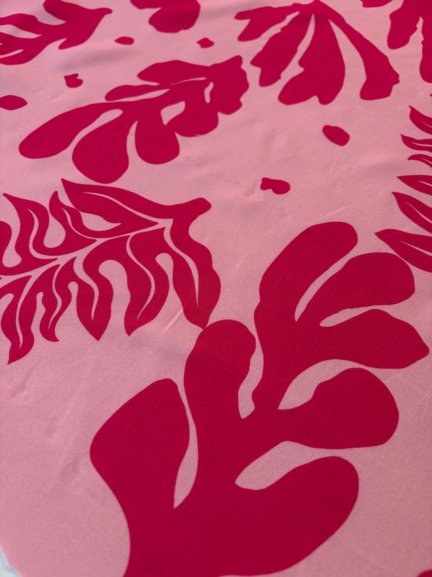 HOMER 030 viscose print double pink flowers