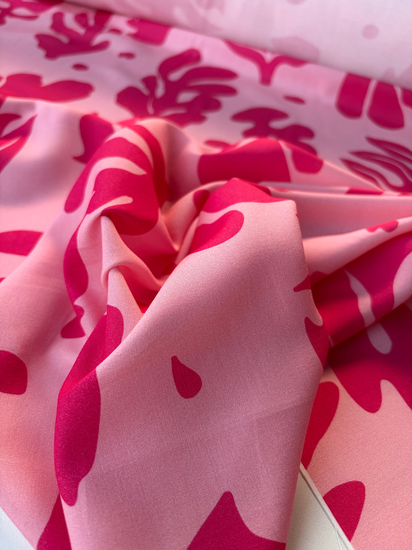 HOMER 030 viscose print double pink flowers