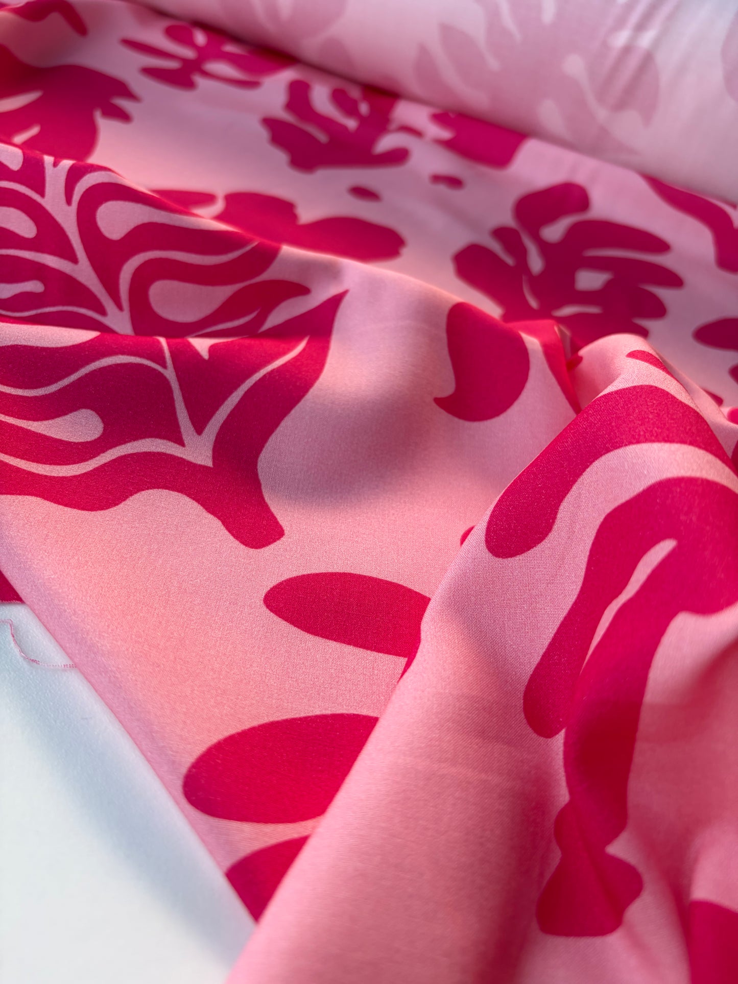HOMER 030 viscose print double pink flowers