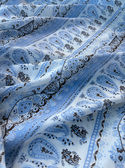 HOMER 031 bis cotton voile paisley print light blue