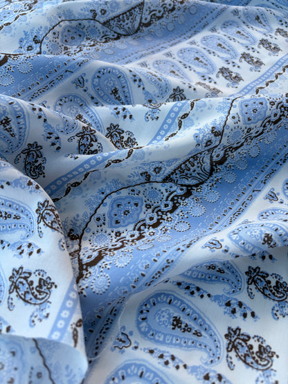HOMER 031 bis cotton voile paisley print light blue