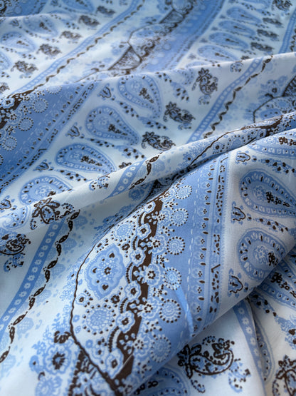 HOMER 031 bis cotton voile paisley print light blue