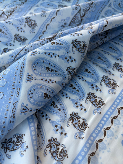 HOMER 031 bis cotton voile paisley print light blue