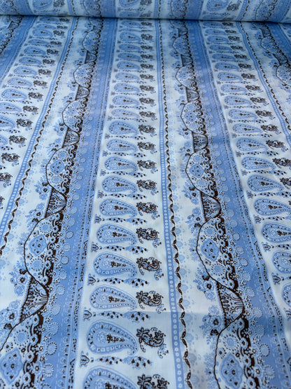 HOMER 031 bis cotton voile paisley print light blue