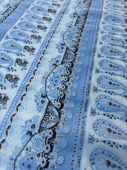 HOMER 031 bis cotton voile paisley print light blue