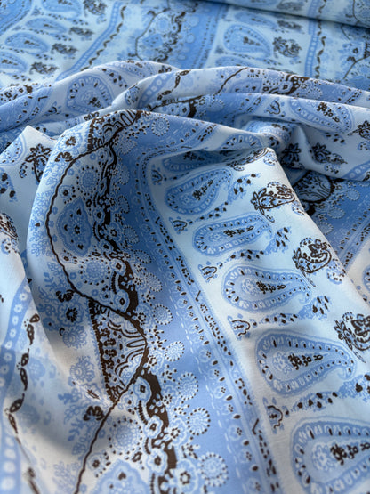 HOMER 031 bis cotton voile paisley print light blue