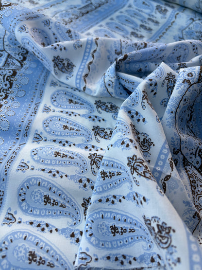 HOMER 031 bis cotton voile paisley print light blue