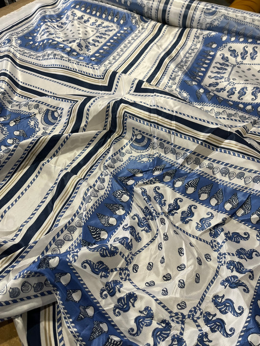 A01 Shiny foulard blue