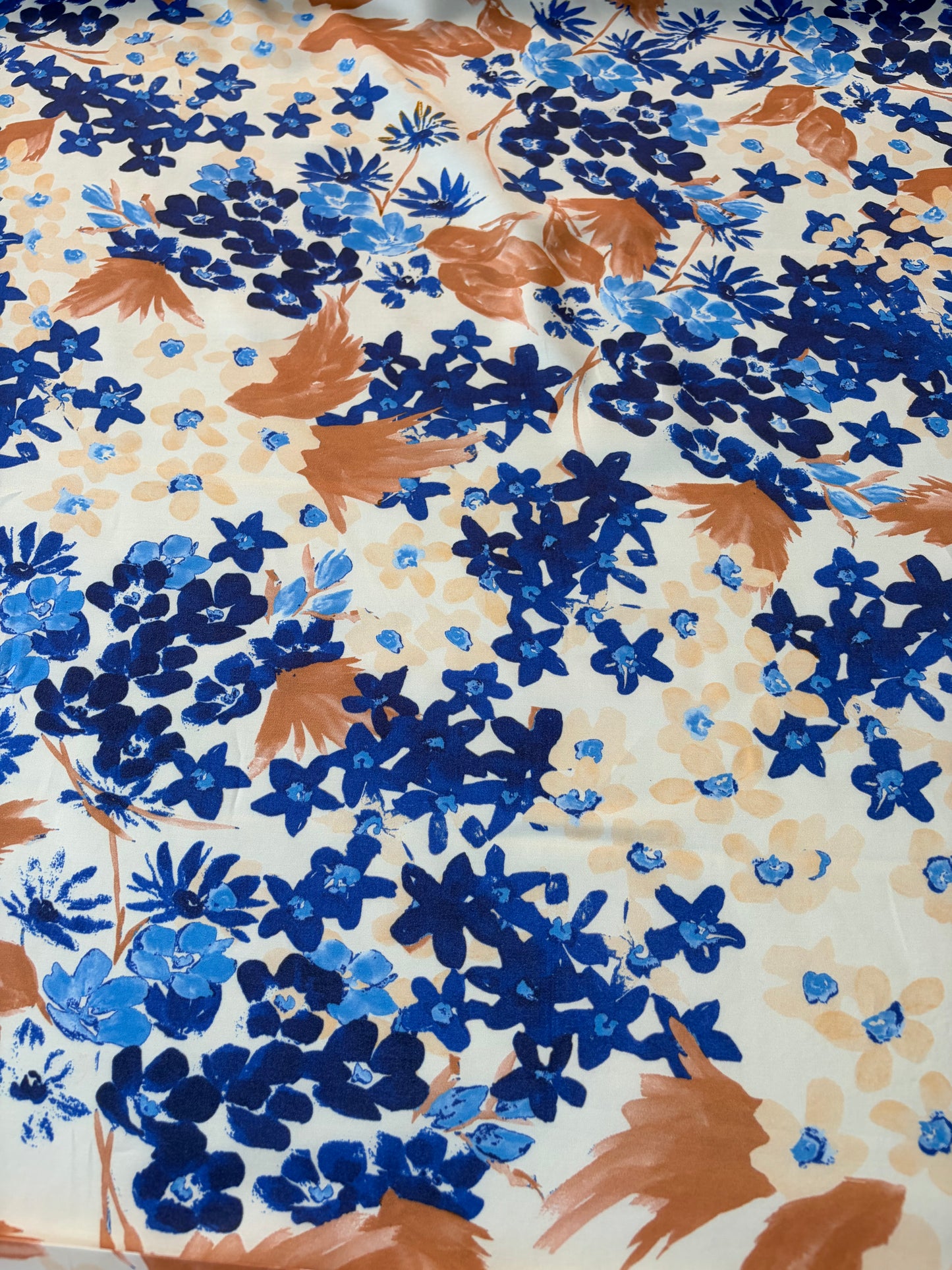 HOMER 034 viscose print cobalt blue flowers
