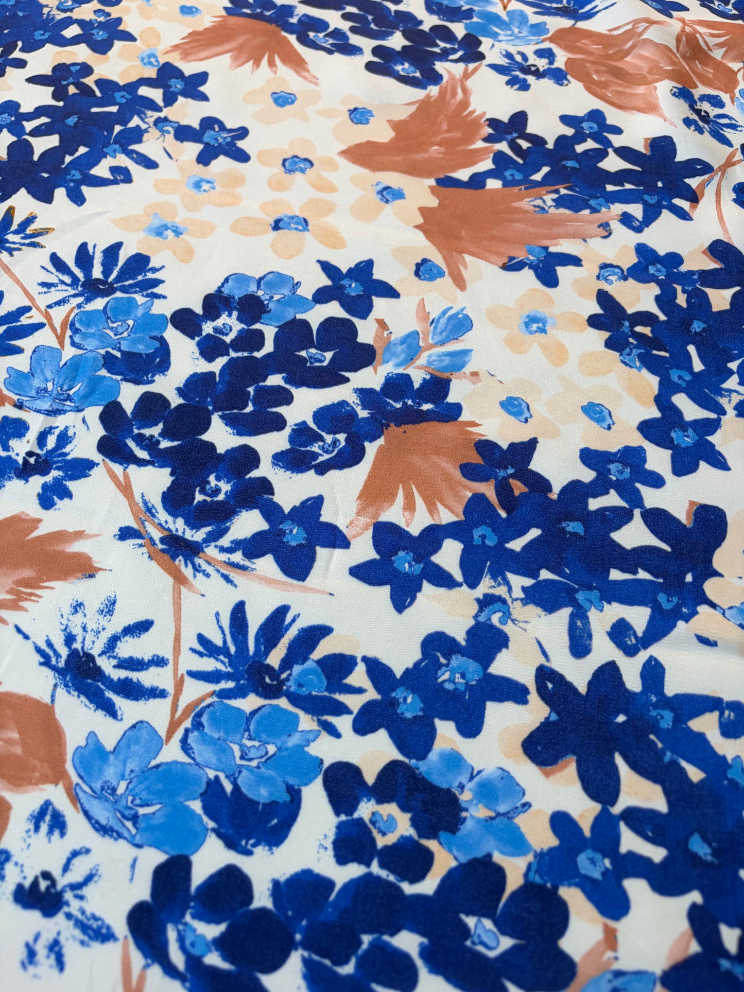 HOMER 034 viscose print cobalt blue flowers