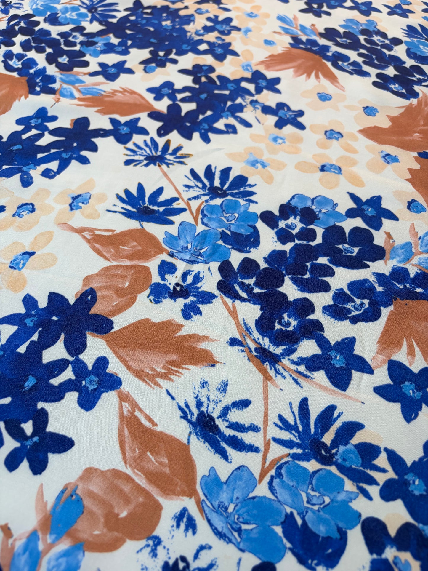 HOMER 034 viscose print cobalt blue flowers