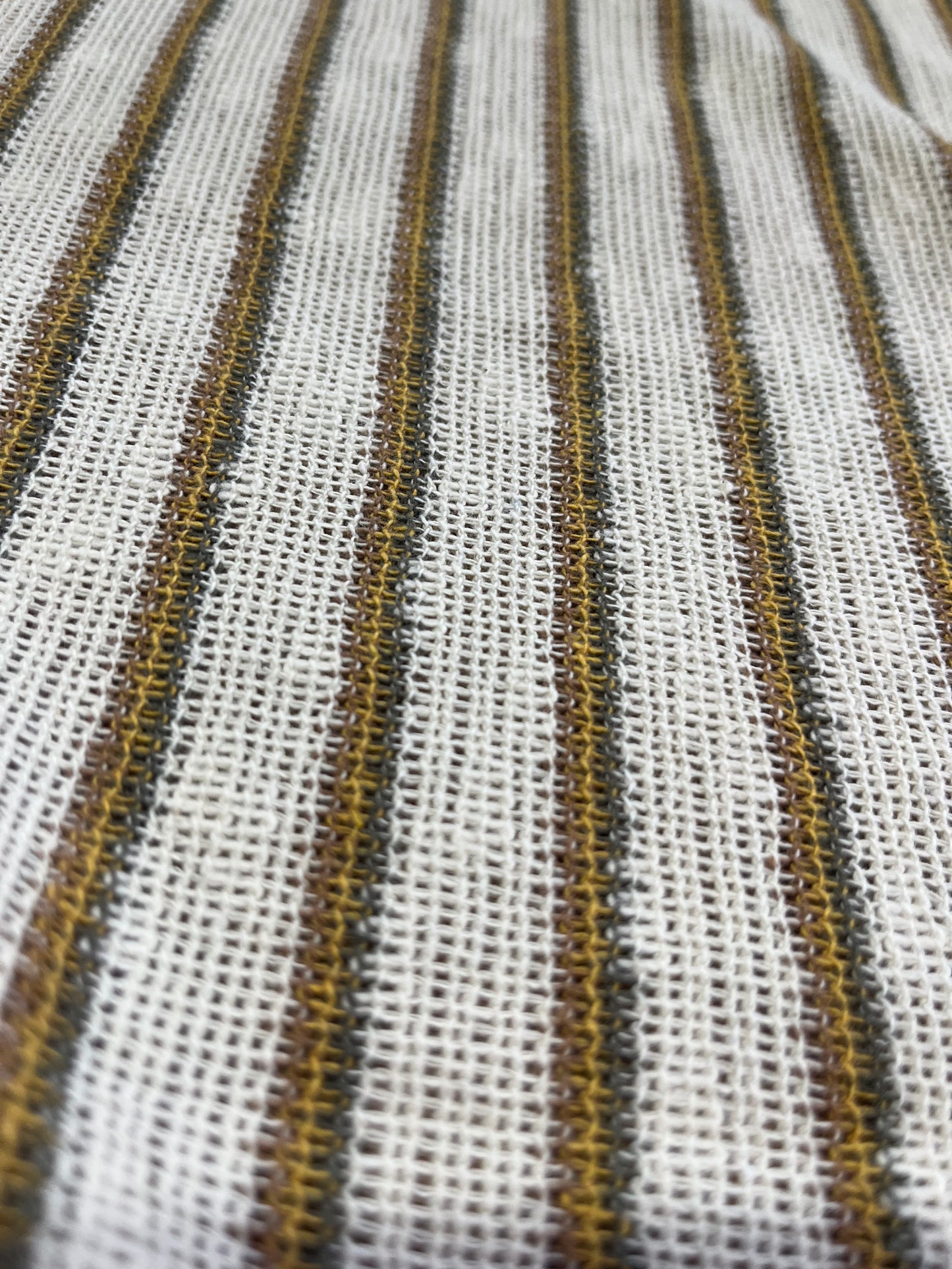 H01 heavy cotton gaze stripes beige/curry