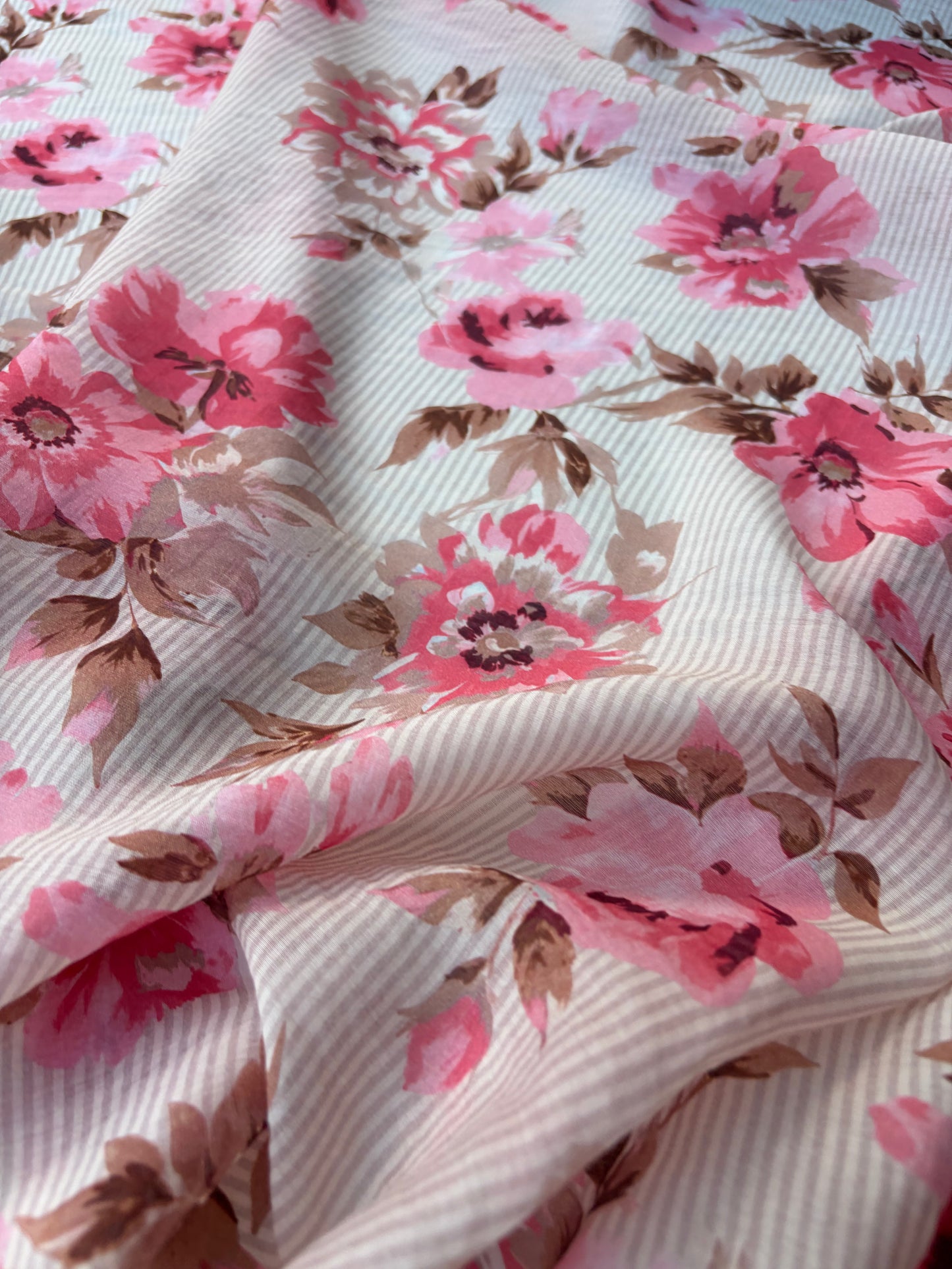 HOMER 036 cotton voile stripes and roses
