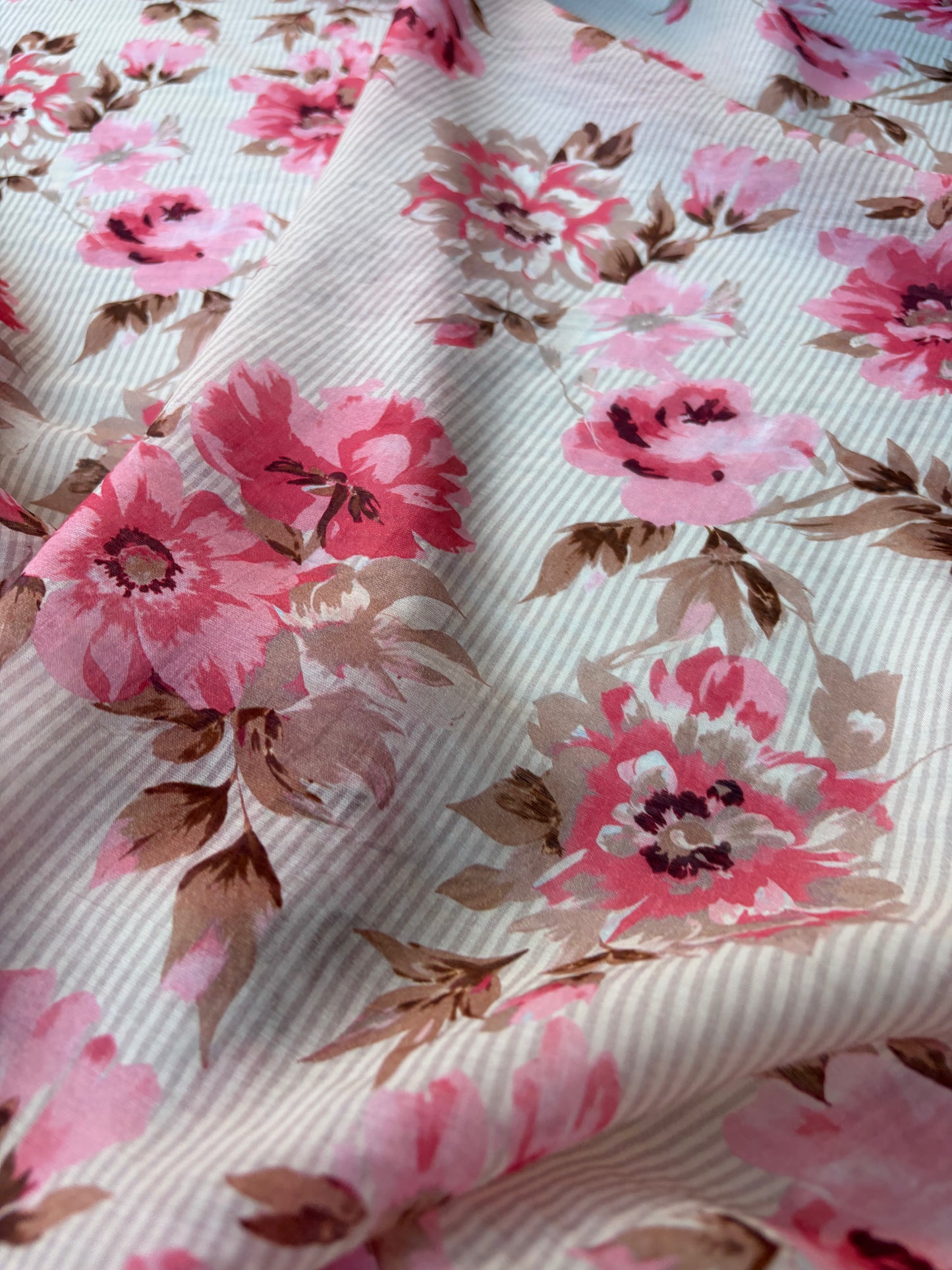 HOMER 036 cotton voile stripes and roses