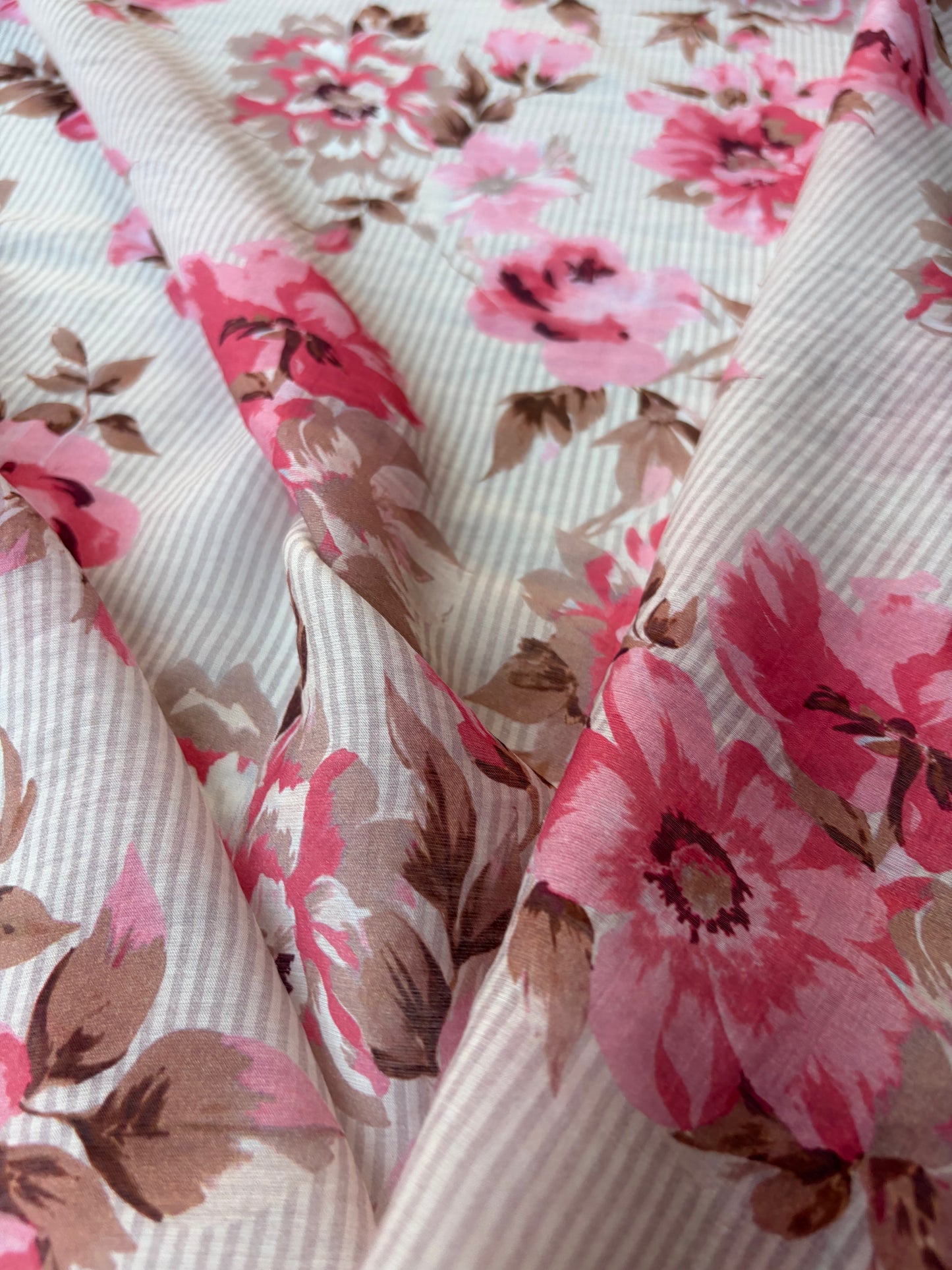 HOMER 036 cotton voile stripes and roses