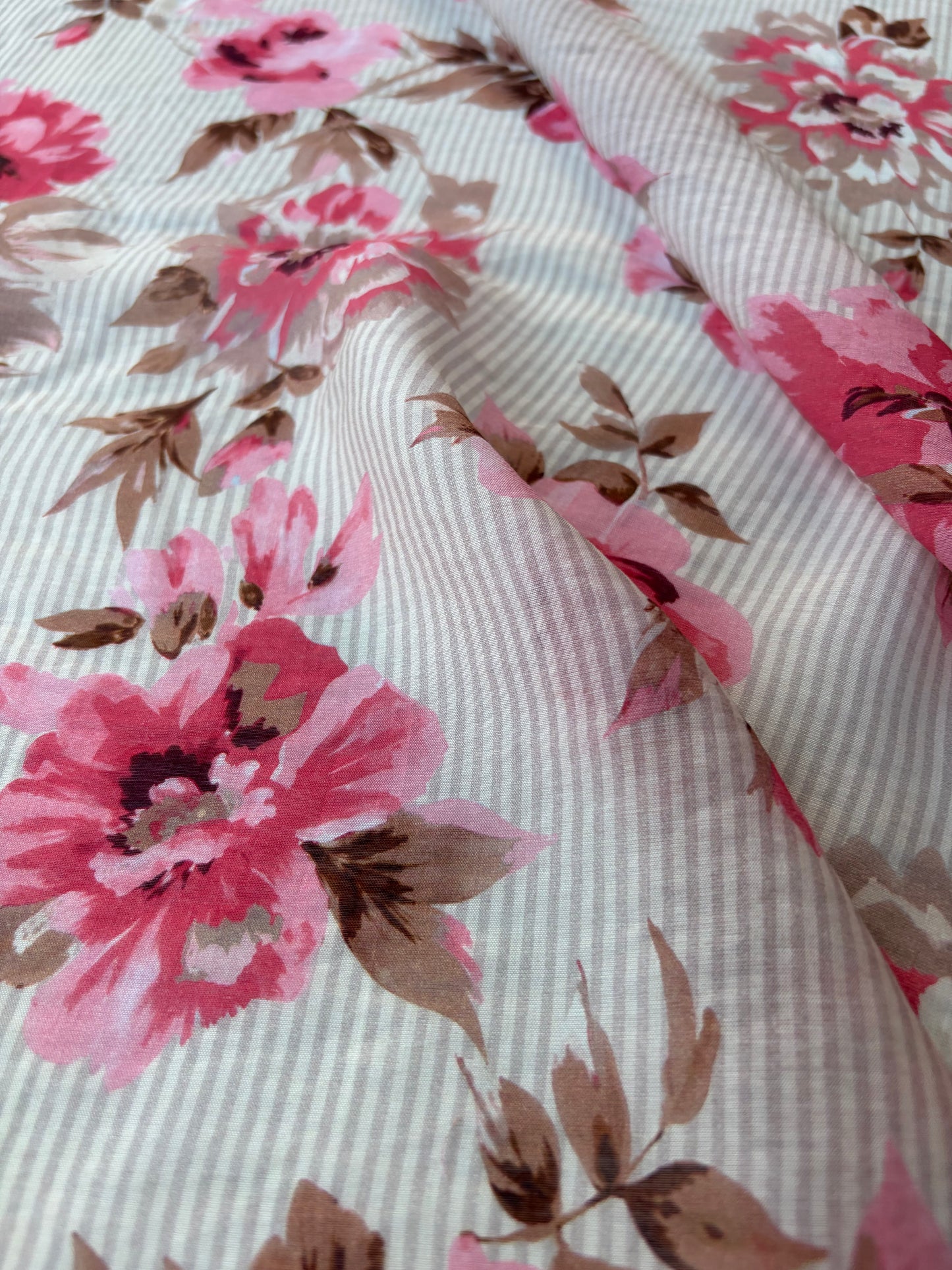 HOMER 036 cotton voile stripes and roses