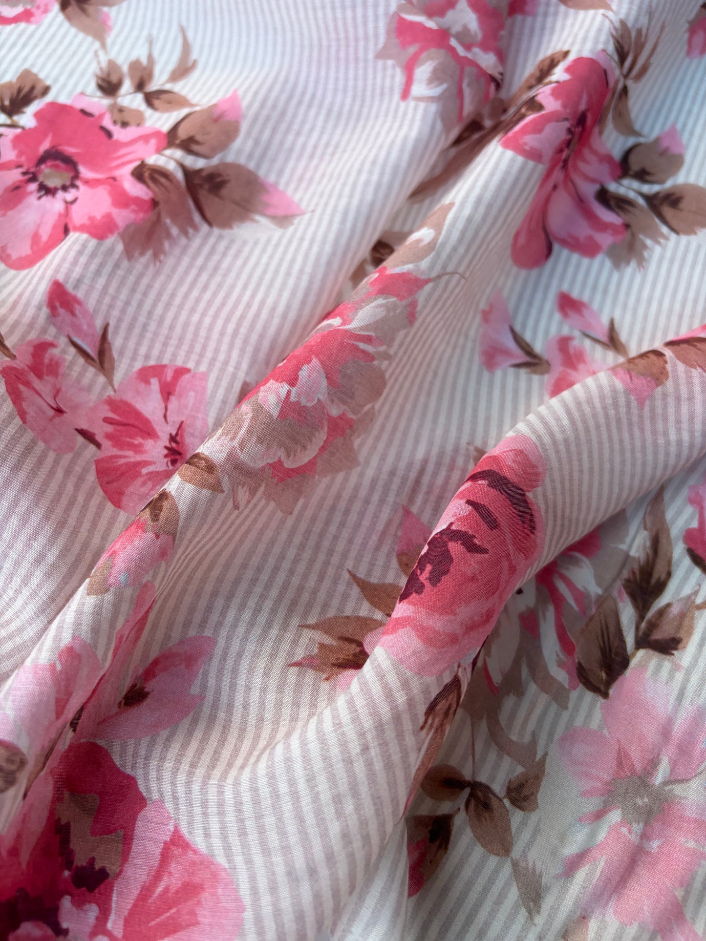 HOMER 036 cotton voile stripes and roses