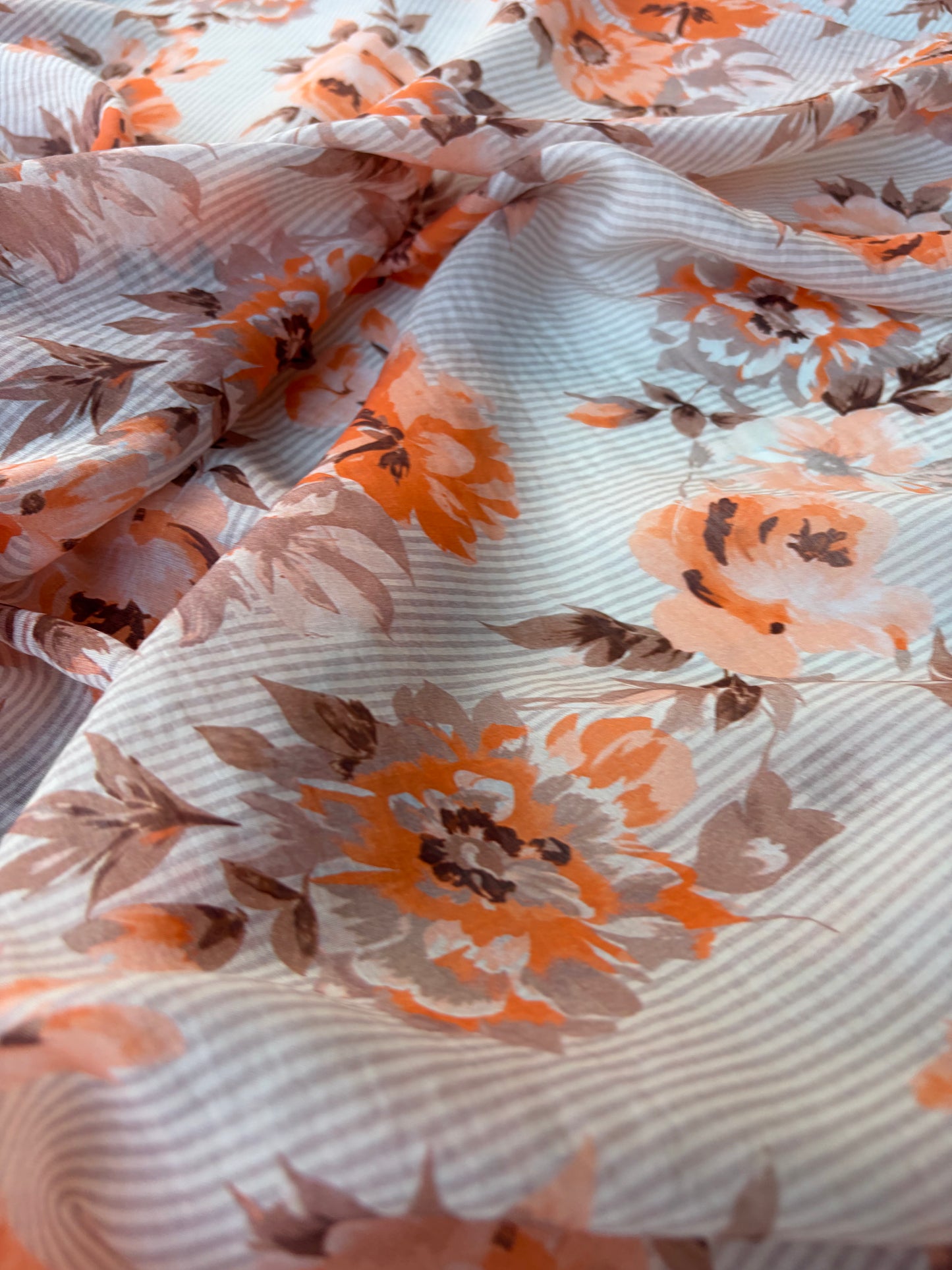 HOMER 037 cotton voile stripes and roses