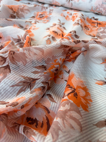 PC HOMER 037 cotton voile stripes and roses