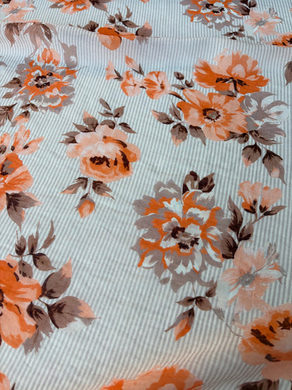 PC HOMER 037 cotton voile stripes and roses