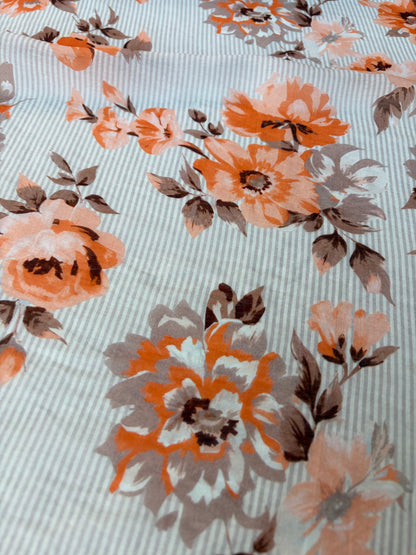 PC HOMER 037 cotton voile stripes and roses