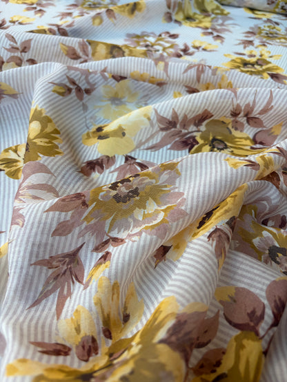 HOMER 038 cotton voile stripes and roses
