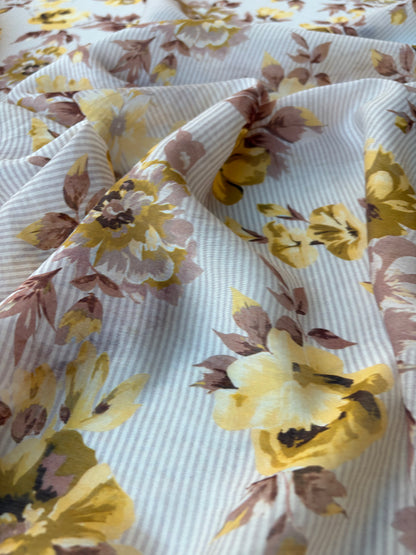 HOMER 038 cotton voile stripes and roses