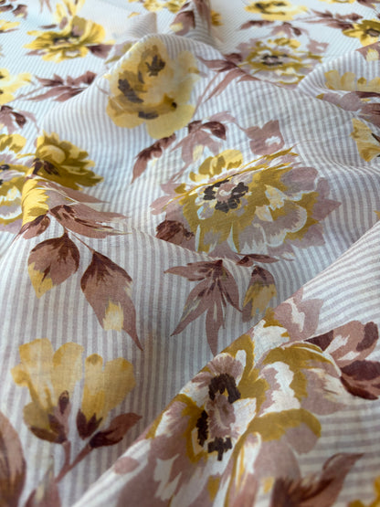 HOMER 038 cotton voile stripes and roses
