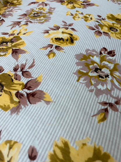 HOMER 038 cotton voile stripes and roses