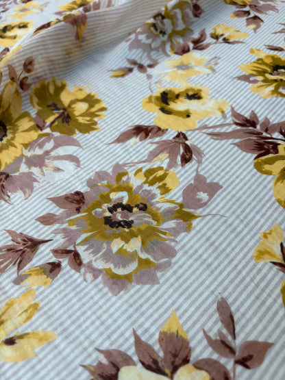 HOMER 038 cotton voile stripes and roses