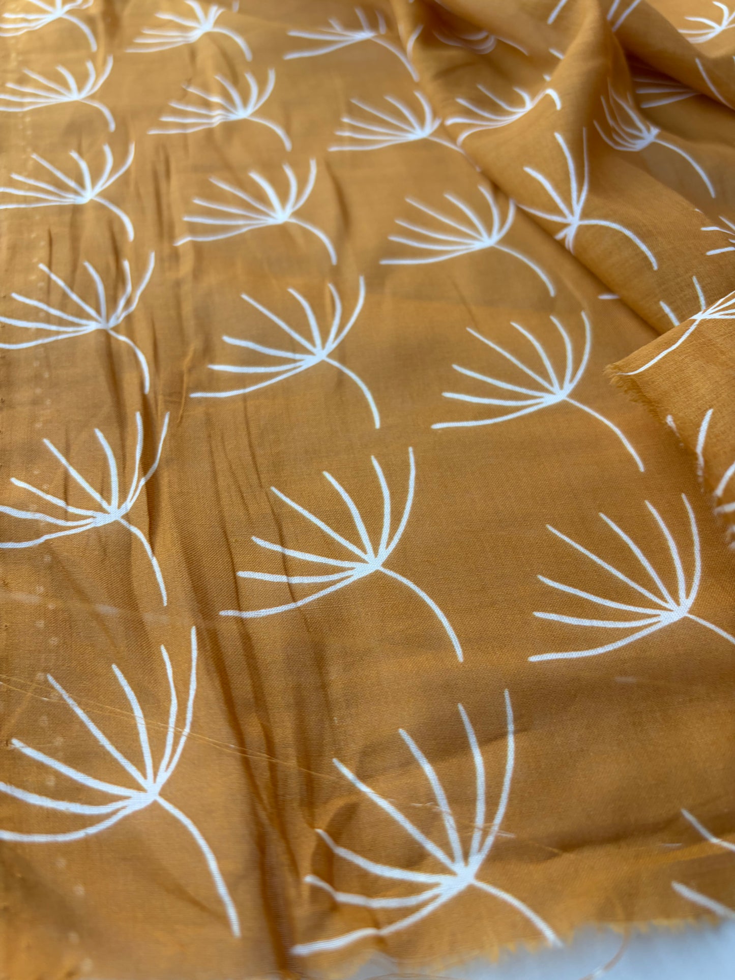 HOMER 039 cotton voile warm yellow flowers