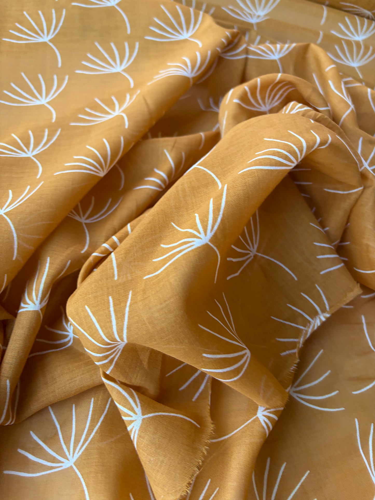 HOMER 039 cotton voile warm yellow flowers