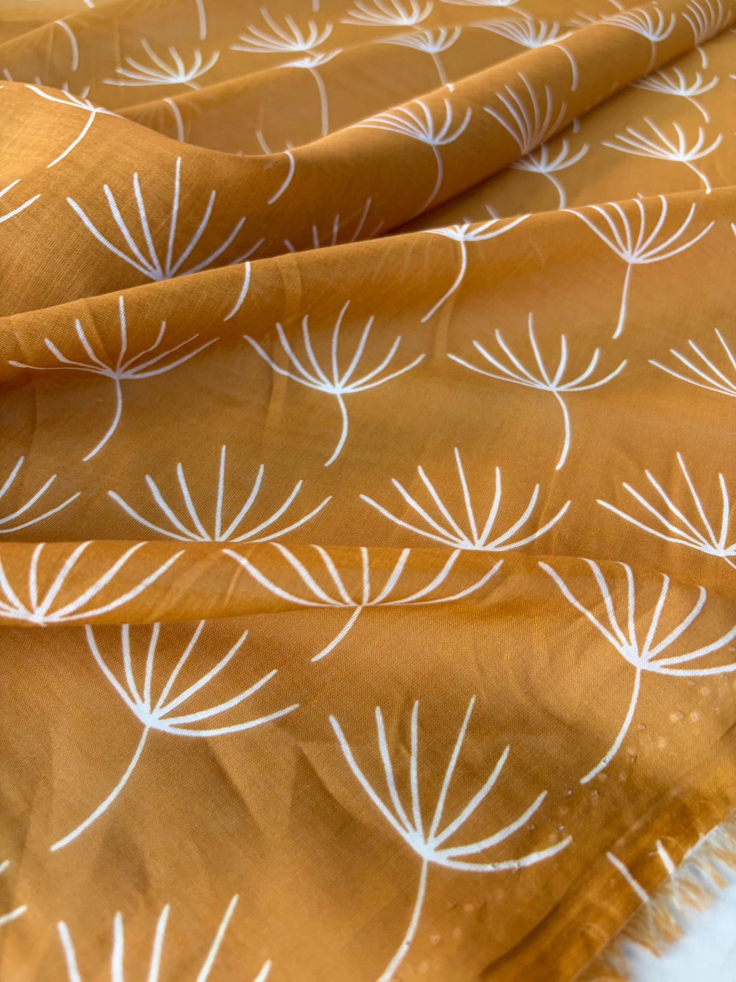 HOMER 039 cotton voile warm yellow flowers