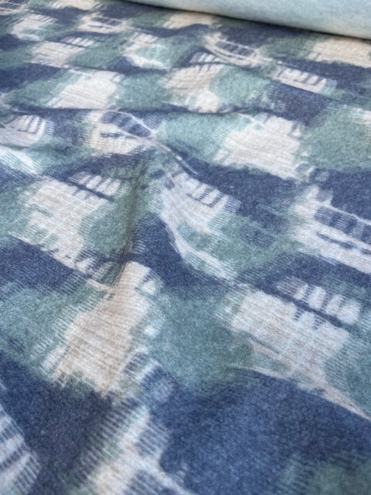 ROMA 002 boiled wool grey/aqua messyy print