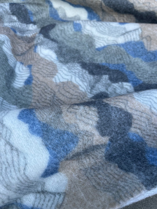 LC ROMA 004 boiled wool blue/khaky waves